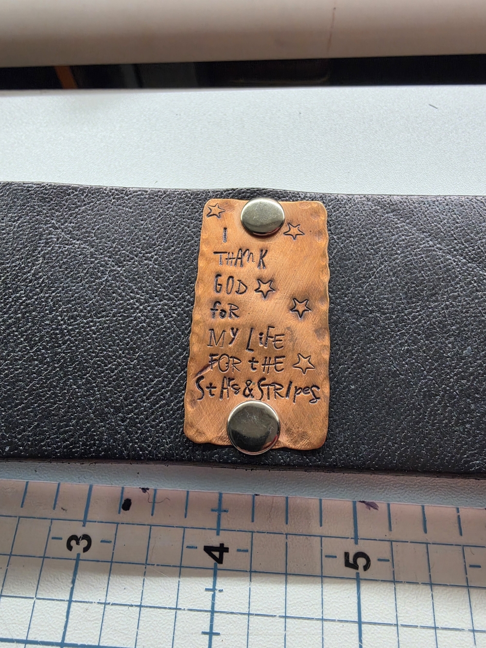 Handcrafted Upcycled Leather Bracelet | Perfect Stocking Stuffer | Approx 9"